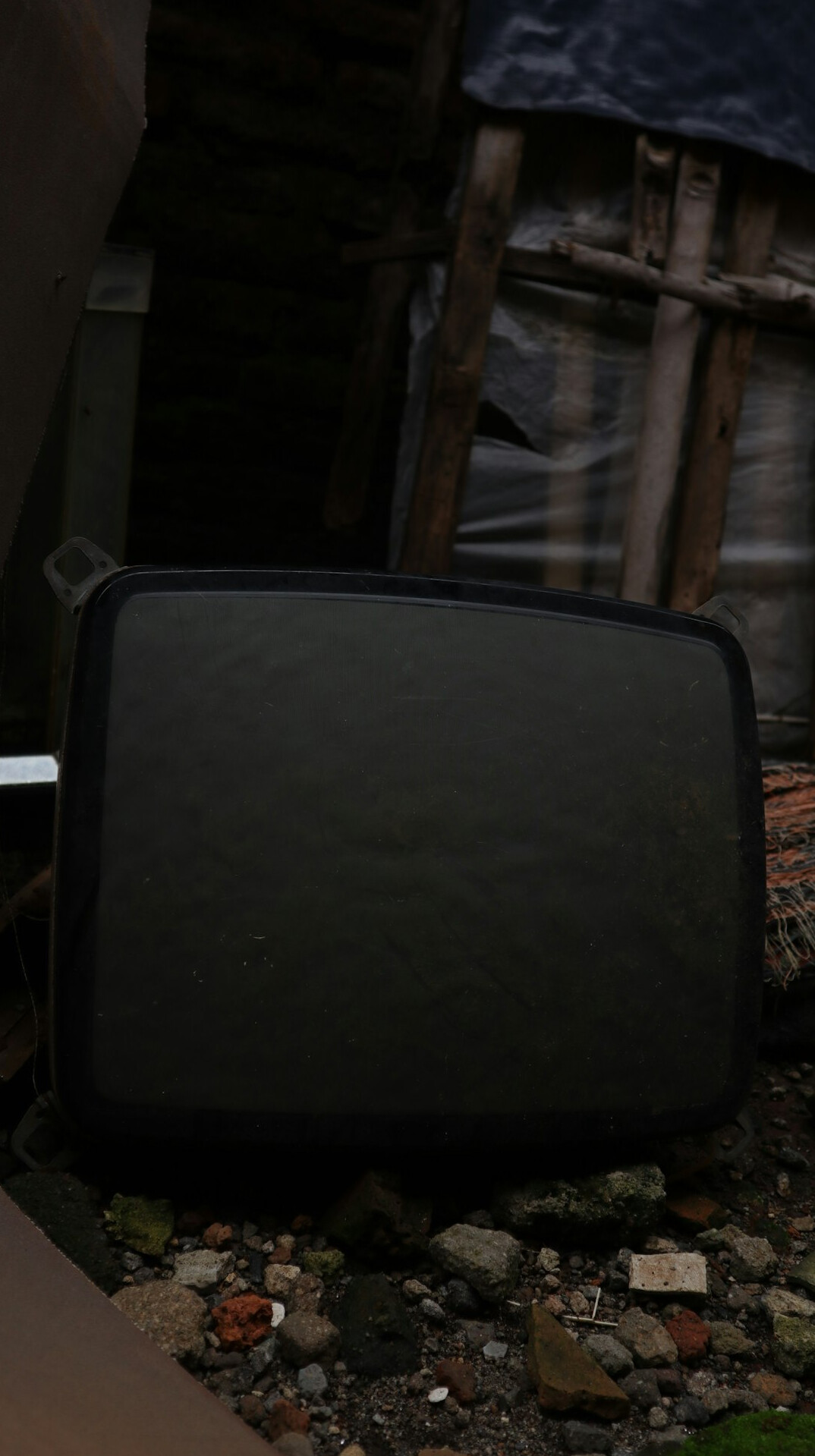 Close-up of a glowing vintage CRT television screen